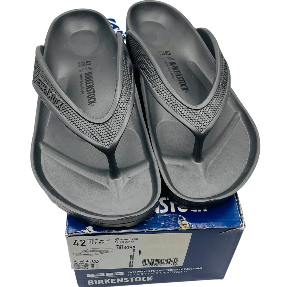 NWT Birkenstock Honolulu EVA Sandals Metallic Anthracite Women 11 Men 9 Gorpcore